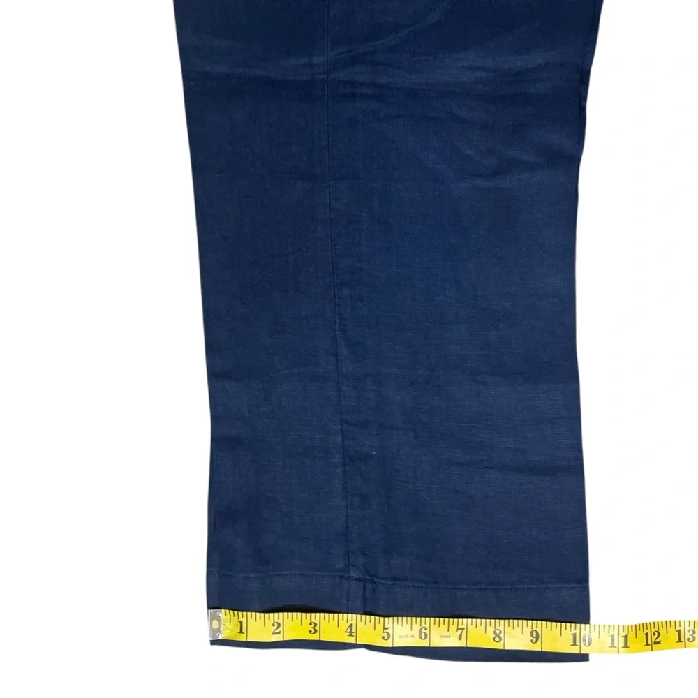 CAbi Navy Blue Linen Sailor Crop Pants